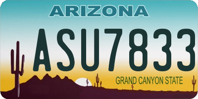 AZ license plate ASU7833