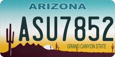 AZ license plate ASU7852