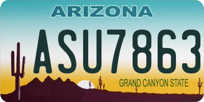AZ license plate ASU7863