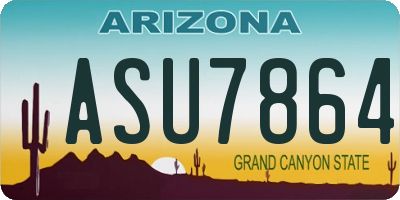 AZ license plate ASU7864