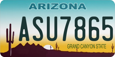 AZ license plate ASU7865