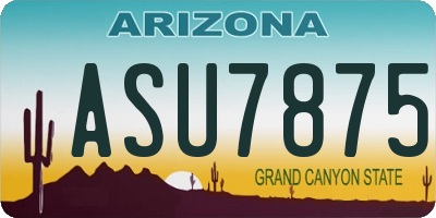 AZ license plate ASU7875