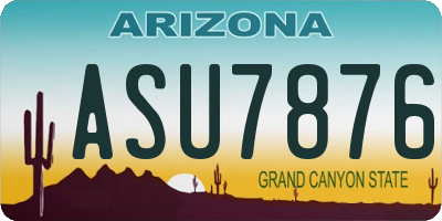 AZ license plate ASU7876