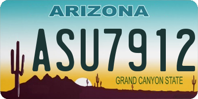 AZ license plate ASU7912