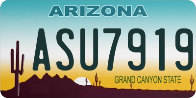 AZ license plate ASU7919