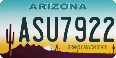 AZ license plate ASU7922