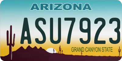 AZ license plate ASU7923