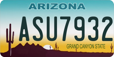 AZ license plate ASU7932