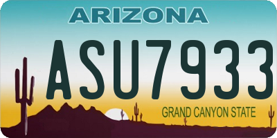 AZ license plate ASU7933