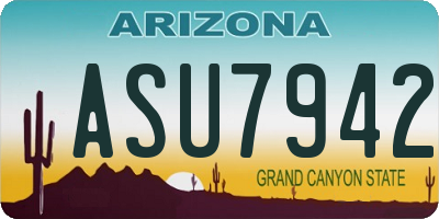 AZ license plate ASU7942