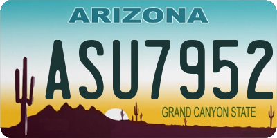 AZ license plate ASU7952