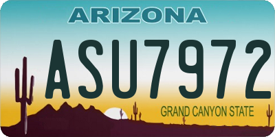 AZ license plate ASU7972