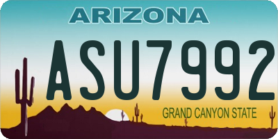 AZ license plate ASU7992