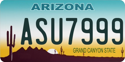 AZ license plate ASU7999