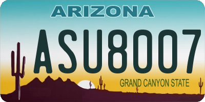 AZ license plate ASU8007
