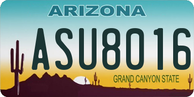 AZ license plate ASU8016