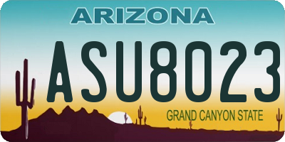 AZ license plate ASU8023