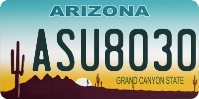AZ license plate ASU8030