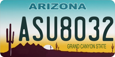 AZ license plate ASU8032