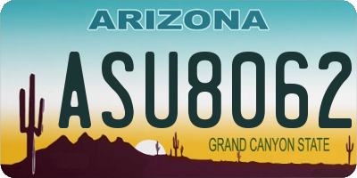 AZ license plate ASU8062