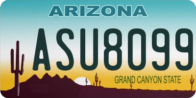 AZ license plate ASU8099