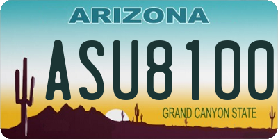 AZ license plate ASU8100