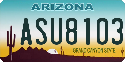 AZ license plate ASU8103