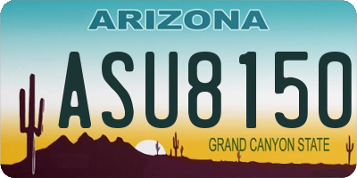 AZ license plate ASU8150