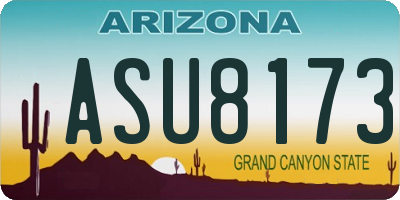 AZ license plate ASU8173
