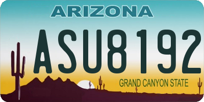 AZ license plate ASU8192