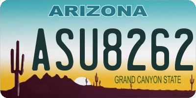 AZ license plate ASU8262