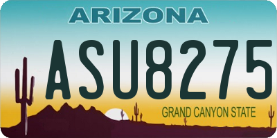 AZ license plate ASU8275