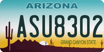 AZ license plate ASU8302