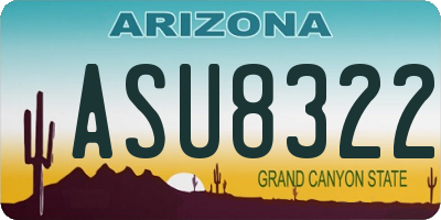 AZ license plate ASU8322