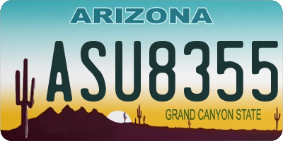 AZ license plate ASU8355