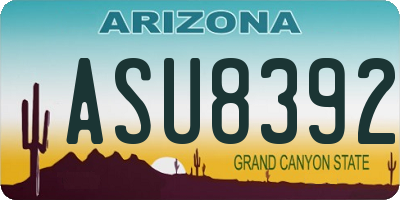 AZ license plate ASU8392