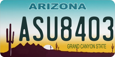AZ license plate ASU8403
