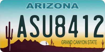 AZ license plate ASU8412