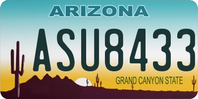 AZ license plate ASU8433