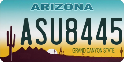 AZ license plate ASU8445