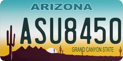 AZ license plate ASU8450