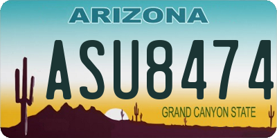AZ license plate ASU8474
