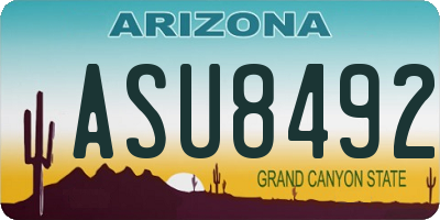 AZ license plate ASU8492