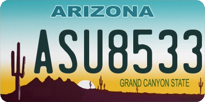 AZ license plate ASU8533