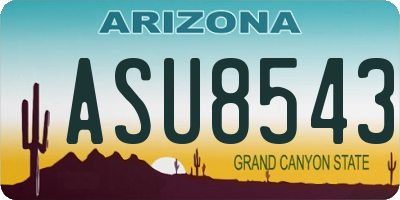 AZ license plate ASU8543