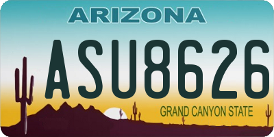 AZ license plate ASU8626