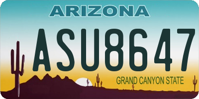 AZ license plate ASU8647