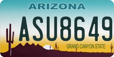 AZ license plate ASU8649