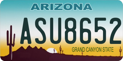 AZ license plate ASU8652