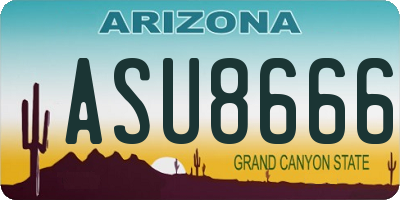 AZ license plate ASU8666